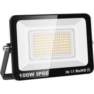 Tianyi-Projecteurs Led Extérieur 100w 10000lm Spot Led Extérieur 3500k Blanc Chaud Ip66 Etanche Eclairage Exterieur Lumière De Sécurité Pour Jardin Patio Garage Terrasse Maison - Neuf