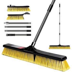 NouvelHorizonstore-Balai de Rue avec Grande T&ecirc;te de Brosse de 60 cm, Balai avec Manche, Jardin Grand Industriel Amovible, Grandes Brosses de Sol pour I'ext&eacute;rieur, pour Ecoles, Usines, Jardins, Garage - Neuf