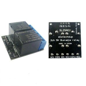 Module relais bistable 5 V &agrave; 2 canaux avec d&eacute;clencheur &agrave; faible impulsion - Neuf