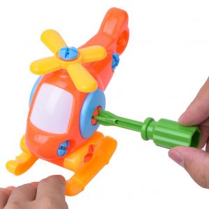 Jouets educatifs pour enfants, blocs de construction en plastique, voiture, train, avion (helicoptere) - Neuf