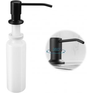 ERYI-Distributeur De Savon Encastrable, 350Ml Distributeur De Savon Pour Évier De Cuisine En Acier Inoxydable, Distributeur Liquide Vaisselle Intégré Avec Pompe Rotative À 360 °, Recharge Du Haut, No - Neuf