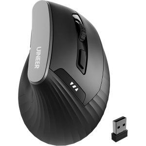 Souris Ergonomique sans Fil, Souris Verticale 2,4G avec Indicateur de Batterie, DPI &agrave; 4 Niveaux, Confort et la R&eacute;duction de la Fatigue du Poignet, Id&eacute;ale pour l'Usage &agrave; la Maison, Bureau, Noire - Neuf