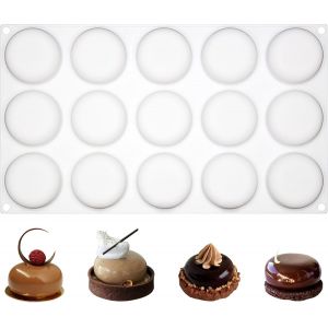 KAL-Moule Rond En Silicone Avec 15 Cavités - 4,6 X 4,6 X 1,8 Cm - Neuf
