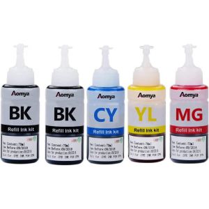 ASFASFq-Aomya Kit de recharge d'encre pour T6641 T6642 T6643 T6644 Cartouches d'encre Multipack Compatible avec Ecotank ET-2550 ET-2500 ET-4500 2600 2650 L100 L200 L210 L300 50 L3 55(2BK,C, M, Y) - Neuf
