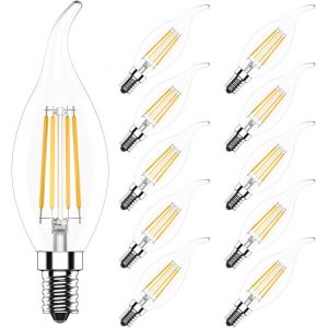 TIANYI-10*Ampoules Bougie à LED E14 4W,40W Ampoule à Incandescence équivalent,2700K Blanc Chaud,400LM CRI>80, Petit Culot à Vis,Dimmable,AC 220-240V - Neuf