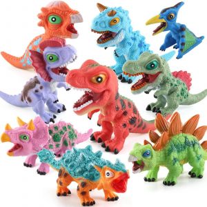 Jouet Dinosaure Mini Lavable Poly&eacute;thyl&egrave;ne Souple Mod&egrave;les De Dinosaures Pour Kids_Green Rouge - Neuf