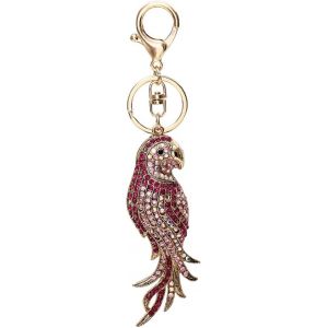 KAL-Porte-Clés Perroquet Tropical Pour Femme, Porte-Clés Mignon Oiseau Perroquet Pour Filles, Porte-Clés Drôles De Perroquet, Porte-Clés Perroquet Punk, Porte-Clés Animal Perroquet En Strass - Neuf