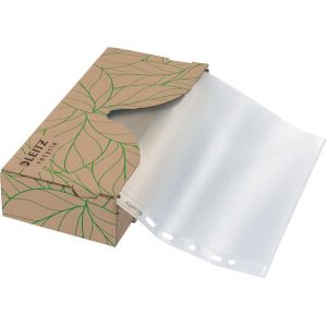 TIANYI-Recycle - Pochettes Perforées & Distributeur, Lot de 40 Pochettes Plastiques A4 dans des Classeurs, Plastique 100% Recyclé & Recyclable, Neutre en CO2, Surface Transparente Texturée, 40220003 - Neuf