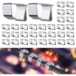Tianyi-50pcs Crochets De Goutti&egrave;re Pour Guirlandes, Lumineuses De No&euml;l Pour Guirlandes Lumineuses Ext&eacute;rieures Clips De Lumi&egrave;res No&euml;l Support Goutti&egrave;re Pour Lumi&egrave;res De No&euml;l Pour No&euml;l Halloween (Petit - Neuf
