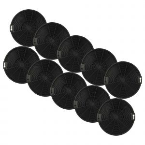 vhbw 10x Filtres &agrave; charbon actif compatible avec Juno JDF603E6, JDF603E5, JDF604E5, JDF604E6 hotte aspirante - 15 cm - Neuf
