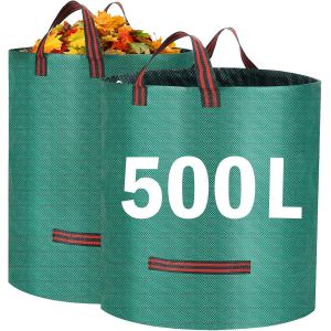 CHECARZHN--NO1-Sacs À Déchets De Jardin Robustes De 500 Litres, Grand Sac De Jardin Avec Poignées, Sacs De Construction, Sacs Poubelle, Sac À Ordures De Jardin, Sac À Ordures Imperméable Pour Plantes - Neuf