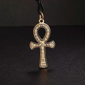 Égypte Ancienne Talisman De La Vie Anka Croix En Acier Inoxydable Pendentif Rétro Anubis Totem Collier Tendance Hommes Amulette Bijoux Cadeau - Neuf