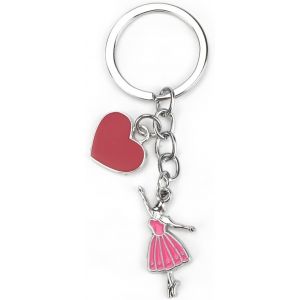 Kal-Porte-Clés En Acier Inoxydable Avec Danseuse De Ballet Créative Et Pendentif En Forme De C?ur, Cadeaux Pour Femmes, Porte-Clés Personnalisé Pour Anniversaire, Mariage Et Petites Attentions, - Neuf