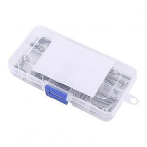 80pcs M4 en acier inoxydable SS304 Assortiment de vis &agrave; six pans creux hexagonaux &agrave; t&ecirc;te plate dans la bo&icirc;te - Neuf