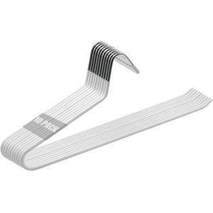 MEVRONISSHOP-Lot de 10 Cintre Pantalon avec Extrémité Ouverte, Anti Glisse Cintres Porte-Pantalons Cintre Gain de Place, pour Jeans, Pantalons, Serviettes, Écharpes (Blanc) - Neuf