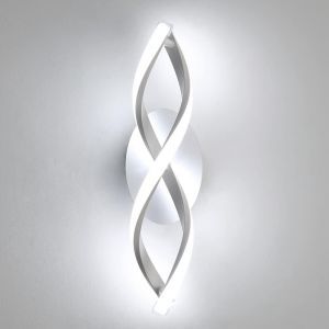 Applique Murale Interieur, Led Lampe Murale Moderne 16w 1800lm, Cool White 6500k, Design Incurv&eacute;e Appliques Pour Chambre &Agrave; Coucher Escalier Salon - Neuf