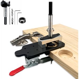 Gabarit de charni&egrave;re dissimul&eacute; en m&eacute;tal,Gabarit de charni&egrave;re 35mm,pour armoire de porte, perforateur, dissimul&eacute;, localisateur de guide de per&ccedil;age pour le travail du bois de bricolage - Neuf