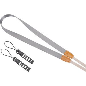 Sangle réglable pour appareil photo- Sangle de cou fine- Convient pour les appareils photo reflex numériques reflex numériques ou sans miroir- Appareil photo numérique compact (gris clair) - Neuf