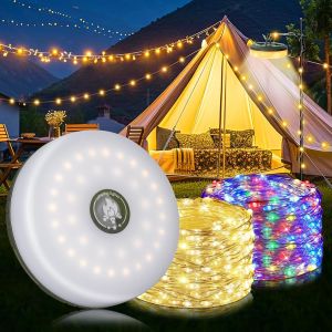 KAL-Guirlande Lumineuse De Camping 10M, Noel Guirlande Lumineuse Electrique 8 Modes, Étanche Ip44 Guirlande Extérieure Sapin Pour Noël Cour Fête Jardin Camping Décoration - Neuf