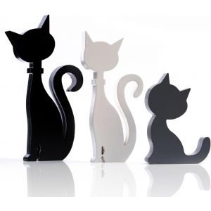 Cauc-Us-Cat-3 Lot De 3 D&eacute;corations D'halloween Pour Chat Debout, Cadeaux Pour Les Amoureux Des Chats, Femmes Et Enfants, D&eacute;coration De Table D'halloween Chat Noir - Neuf