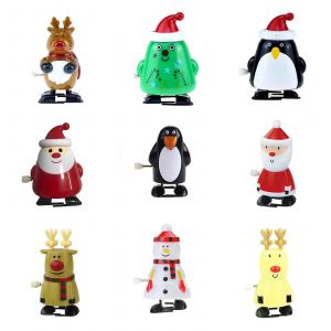 Jouet m&eacute;canique de No&euml;l de 7,6 cm, joli jouet &agrave; remontage pour b&eacute;b&eacute;, &eacute;ducation pr&eacute;coce, jouet de motricit&eacute; fine pour enfants de la maternelle-Cerf brun - Neuf