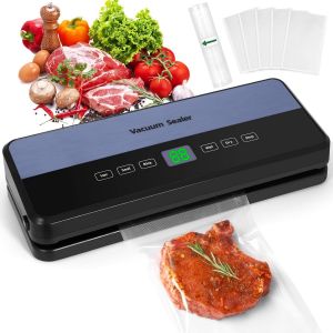 NouvelHorizonstore-Machine Sous Vide Alimentaire, 65KPA Sous Videuse Alimentaire 5-en-1 Pour le Mode Sec/Moist Avec Tuyau D'aspiration D'air, Coupeur Int&eacute;gr&eacute; et Rangement du Sac, 1 Rouleau de Sacs, 3 - Neuf