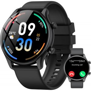 Montre Connectée Homme Femme, 1,39¿ Hd Écran Tactile Smartwatch Avec Appels Bluetooth, 120+ Sportifs Modes Montre, Montre Intelligente De Surveiller Cardio, Podometre Et Sommeil Pour Android Ios Noir - Neuf