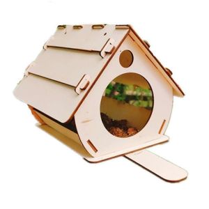 Nid D'oiseau En Bois Avec Perchoir Mangeoire À Oiseaux Nichoir À Oiseaux Domestique Boîte À Oiseaux Adaptée Au Jardin Extérieur Courtya - Neuf