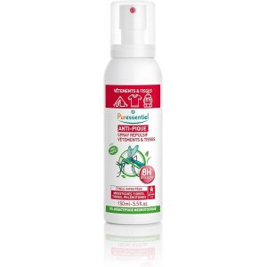 Anti Pique - Spray R&iquest;&iquest;pulsif - Anti-Moustiques - V&iquest;&ordm;tements et tissus - Moustiques tigres, tiques, phl&iquest;&iquest;botomes - Actif 100 pourcent v&iquest;&iquest;g&iquest;&iquest;tal - Pompe 360 degr&iquest;&iquest;s - 150 ml - Neuf