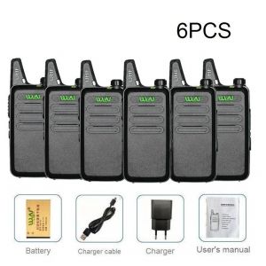 Walkie-talkie Portable WLN KD-C1 5W,1/2/3/4/5/6 pièces,Station Radio amateur CB pour enfants,émetteur-récepteur Radio UHF Rechargeable par USB - Type 6pcs black-EURO - Neuf