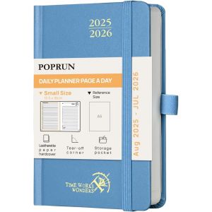 Eryi-Agenda De Poche 2025 2026 Journalier 16 X 10,5 Cm, 1 Page Par Jour D'août 2025 À Juil 2026 12 Mois, Planner Scolaire Couverture Rigide, Poche Pliable, Papier 70g/M², Bleu Brume - Neuf