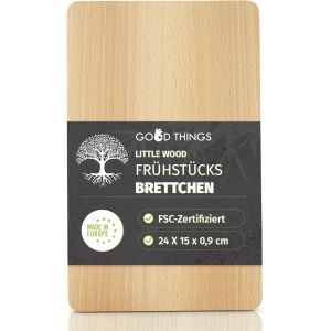 Little Wood - Planche À Petit-Déjeuner En Bois - Parfaite Comme Planche À Découper Et À Pain - Planche À Petit-Déjeuner En Bois De Hêtre Certifiée Fsc - Planche En Bois De Hêtre Idéale Pour La Cuisin - Neuf