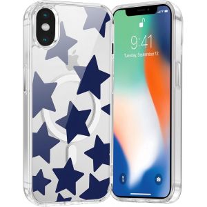Maa-Coque Magnétique Pour Iphone X/Iphone Xs 5,8"", Compatible Avec Magsafe, Transparente Fille Etui Avec Aesthetic Motif Etoile Dessin, Souple Silicone Mince Tpu Case Antichoc Protection Housse - Neuf