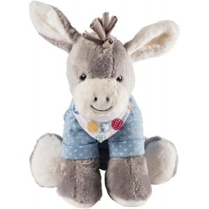 TDRFL-6022000 Peluche Musicale,Âne Emmi,Mécanisme Musical Remplaçable,Taille: L,Bleu Clair/Gris - Neuf