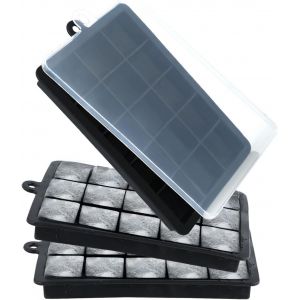 Bac À Glaçons Bac A Glacons Avec Couvercle Moule À Glaçons Silicone Lot De 3 15 Compartiments Glaçons 3,3 Cm Pour Cocktails Whisky Fruits Facile À Utiliser Et Empilable - Neuf