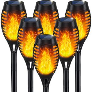 Lampe Solaire Exterieur, 6pièces Torche Solaire Exterieur Jardin Pour Décor, Lumières Solaire Exterieur Imperméable, Led Lumiere Torche Pour Décor, Jardin,Patio,Chemins - Neuf