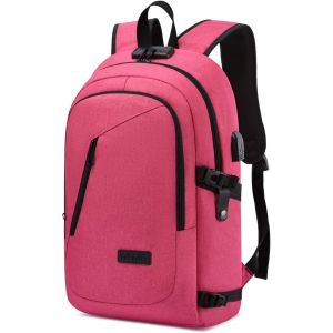 TIANYI-Sac à Dos Ordinateur Portable 15.6 Pouces Homme Femme Imperméable avec USB Charging Port Sac à Dos d'affaires Sac à Dos Fonctionnel Sac a Dos PC Portable pour Loisirs/Affaire/Scolaire 35L Rose - Neuf