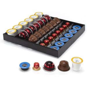 Support de capsules de café,insert de tiroir,Compatible pour Capsules Dolce Gusto|Vertuoline|Orignalline,Tiroir de Rangement Capsule a Café,35-40 Capsules Capacité,Noir. - Neuf