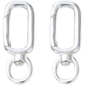 Eryi-1 Boîte De 2 Porte Clés Ovales En Argent Sterling 925 Anneaux Fermoir Pivotant Anneau Torique À Ressort Boucle De Déclenchement Crochet Pour Porte Clés Colliers Fabrication De Bijoux Loisirs - Neuf