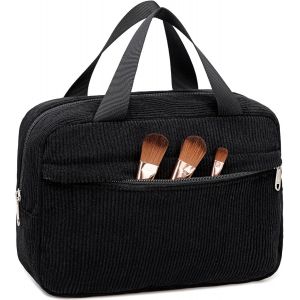 MAA-Trousse de maquillage, trousse de maquillage de voyage, trousse à bijoux, sac cosmétique, sac cosmétique, organisateur pour femmes et filles, Cordon noir, m, Voyage - Neuf