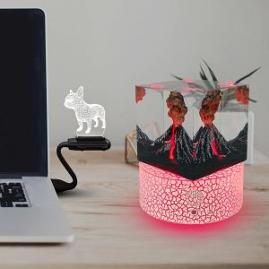 Veilleuse Led Pour Enfant Faite &Agrave; La Main En R&eacute;sine Volcan - 16 Couleurs Changeantes - T&eacute;l&eacute;commande Tactile - Base De Charge Usb - 4 Modes D'intensit&eacute; - Illusion Lampe D'ambiance[Vei9272683] - Neuf