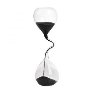 Sablier Noir Au Design Incurve, Sans Indication De Duree, Decoration Interieure Creative En Verre, Objet De Decoration De Table, Sablier Esthetique Ref. : 2741 - Neuf