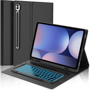 ChenQuanSarl-Clavier Pour Samsung Galaxy Tab S10 Ultra 2024 14.6 Pouces-Housse Pour Samsung Galaxy Tab S9 Ultra Clavier,Azerty Rétroéclairé 7 Couleurs Clavier,Coque Arrière Antichoc,Noir - Neuf