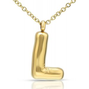 Trahoo-Collier Plaqué Or 18 Carats Avec Pendentif En Forme De Lettre De Bulle Pour Femme - Personnalisé - Collier Pour Homme - Neuf