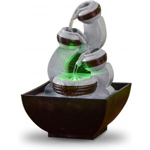 Fontaine Kara-L 13 X L 12 X H 18 Cm-LED,Gris - Neuf