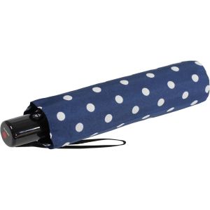 Parapluie De Poche Slim Duomatic &Agrave; Pois, Bleu Marine-Blanc, 90 Cm, Pois - Neuf