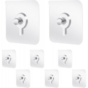 Lot de 6 vis adhésives -Vis adhésives-Extra solides-Sans perforation-murale étanche-Sans perçage-Vis adhésive transparente pour salle de bain et cuisine - Neuf