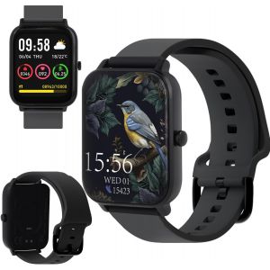 Montre Connectée, Smartwatch, Smart Watch 1.7"" 240x280px Fitness Tracker Montres Pour Android Ios, Ip68 Étanche Cardiofréquencemètre Podomètre Noir - Neuf