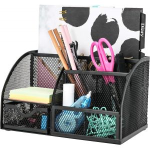 Organisateur de Bureau/Papeterie Organizer/Pot à stylo/Bureau Ranger/Multifonctions Organisateur (EX348 Noir) - Neuf