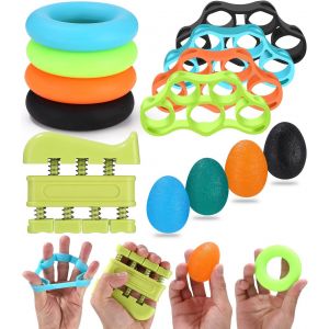 Asas-Lot De 13 Hand Grip Musculation Avant Bras,Musculation Main,Balle Reeducation Main En Silice,Améliore La Flexibilité Et La Force Des Doigts Pour Le Jeu,La Guitare,L'escalade,Le Fitness - Neuf